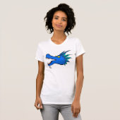 Neon Blue Dragon Art Head Ladys Tee (Vorne ganz)