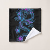 Neon Blue Dragon Bath Set (Waschlappen)