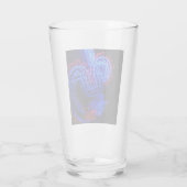 Neon Blue Dragon Black Background Bright Glas (Rückseite)