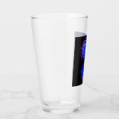 Neon Blue Dragon Black Background Bright Glas (Rechts)