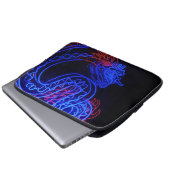 Neon Blue Dragon Black Background Bright Laptopschutzhülle (Vorne Knopf)