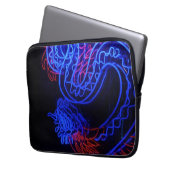 Neon Blue Dragon Black Background Bright Laptopschutzhülle (Vorderseite Links)