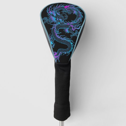 Neon Blue Dragon Golf Head Cover Golf Headcover (Vorderseite)