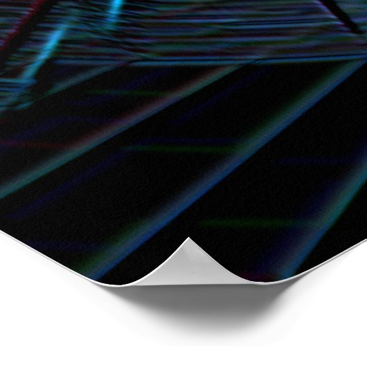 Neon Blue Explosion Poster (Ecke)