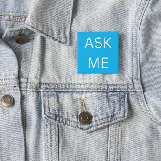 Neon Blue Frag Me Button Button Volunteer, Busines (Beispiel)