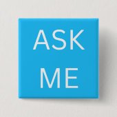 Neon Blue Frag Me Button Button Volunteer, Busines (Vorderseite)