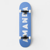 Neon Blue Glitzer Skateboard personalisierter Name (Vorderseite)