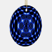 Neon Blue Globe Fraktal Keramikornament (Rechts)