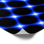 Neon Blue Globe Fraktal Poster (Ecke)