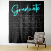 Neon Blue Glow Light | Graduate Party Foto Stand Wandteppich (Beispiel)