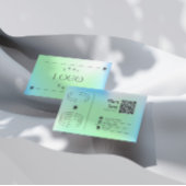 Neon Blue Gradient Trendy Editable Business Card Visitenkarte