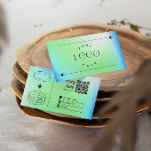 Neon Blue Gradient Trendy Editable Business Card Visitenkarte