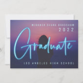 Neon Blue Graduate Foto Ankündigung (Vorderseite)