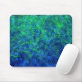 Neon Blue Green Psychedelic Japanisches Reißpapier Mousepad (Mit Mouse)