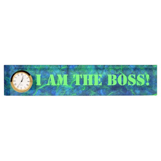 Neon Blue Green Psychedelic Japanisches Reißpapier Namensplakette (Vorderseite)