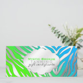 Neon Blue & Green Zebra Print Geschenkgutscheine (Stehend Vorderseite)