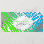 Neon Blue & Green Zebra Print Geschenkgutscheine (Vorne/Hinten)