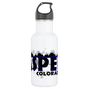 Neon Blue grunge Aspen Colorado Trinkflasche