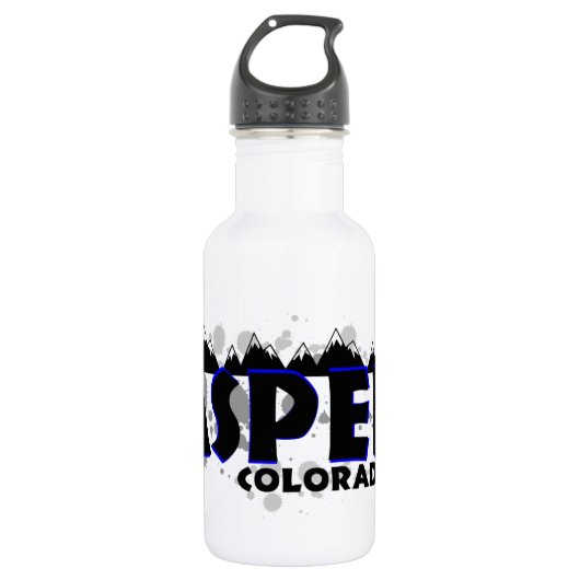 Neon Blue grunge Aspen Colorado Trinkflasche (Vorderseite)