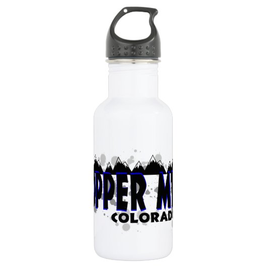 Neon blue grunge Copper Mountain Colorado Trinkflasche (Vorderseite)