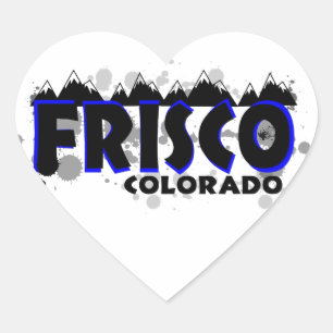 Neon blue grunge Frisco Colorado Herz-Aufkleber
