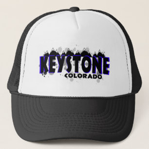 Neon blue grunge Keystone Colorado Truckerkappe
