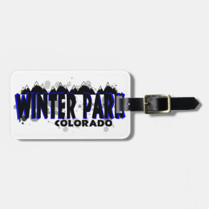 Neon blue grunge Winter Park Colorado Gepäckanhänger