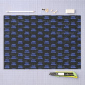 Neon Blue Happy Geburtstag auf Brick Seidenpapier (Handwerk)