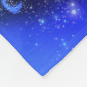 Neon Blue Horning bei Mondlicht Starry Night Fleecedecke (Ecke)