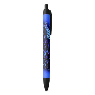 Neon Blue Horning bei Mondlicht Starry Night Kugelschreiber