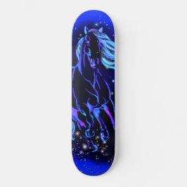 Neon Blue Horning in Mondlicht Starry Night Skateboard