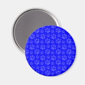 Neon Blue Hunde Pfote Druckmuster Magnet (Vorderseite/Rückseite)