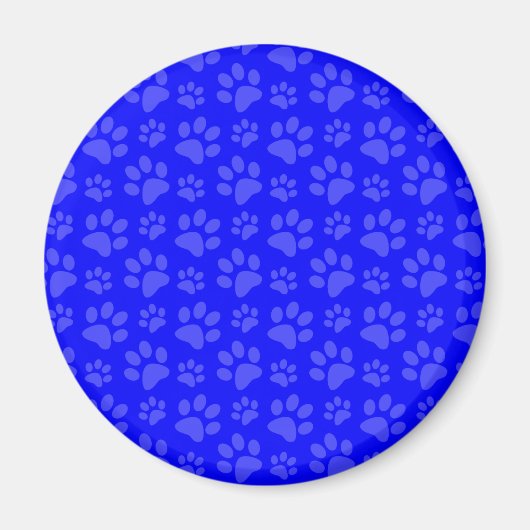 Neon Blue Hunde Pfote Druckmuster Magnet (Vorne)
