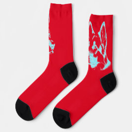 Neon Blue Husky  Socken