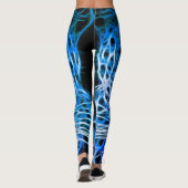 Neon Blue Leopard Print Leggings & Yoga Pants (Rückseite)