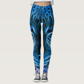 Neon Blue Leopard Print Leggings & Yoga Pants (Vorderseite)