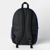 Neon Blue Lights auf Black Backpack Bedruckter Rucksack (Rückseite)