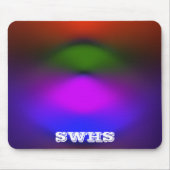 Neon Blue, Lila, Green & Orange School Monogram Mousepad (Vorne)