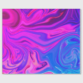 Neon Blue Lila Pink Abstraktes Muster Geschenkpapier (Flach)