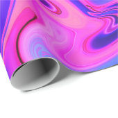 Neon Blue Lila Pink Abstraktes Muster Geschenkpapier (Rolleneckpunkt)