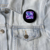 Neon Blue Lila Sparkling Blume Pattern - Whimsi Button (Beispiel)