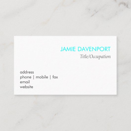 Neon Blue Line Visitenkarte (Rückseite)