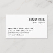 Neon Blue Lines Black Visitenkarte (Rückseite)