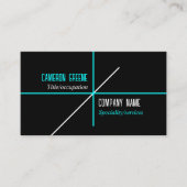 Neon Blue Lines Black Visitenkarte (Vorderseite)