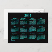 Neon Blue Mini Calendar von Janz Postkarte (Vorne/Hinten)