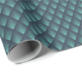 Neon Blue Op-Art Zickzack. Geschenkpapier (Rolleneckpunkt)