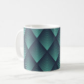 Neon Blue Op-Art Zickzack. Kaffeetasse (Vorderseite Links)