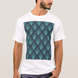 Neon Blue Op-Art Zickzack. T-Shirt