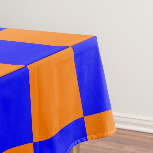 Neon Blue Orange Checkered Checkerboard Vintag Tischdecke (Beispiel)