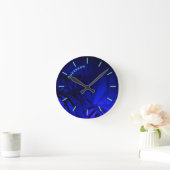 Neon BLUE PALM Personalisierte Mauer Runde Wanduhr (Zuhause)